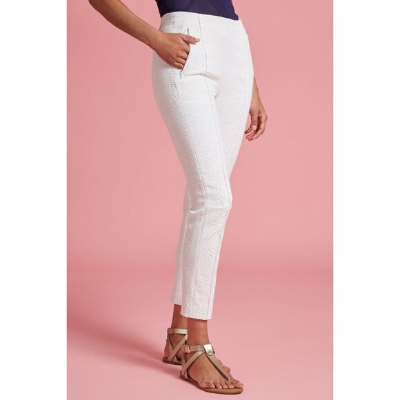 Byron Lars White Textured Snake Skin Skinny Pants